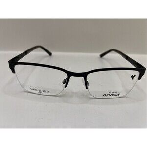 Altair Gensis Eyeglasses G4050 001 Stainless Steel Demo Lens Black 53-18-140